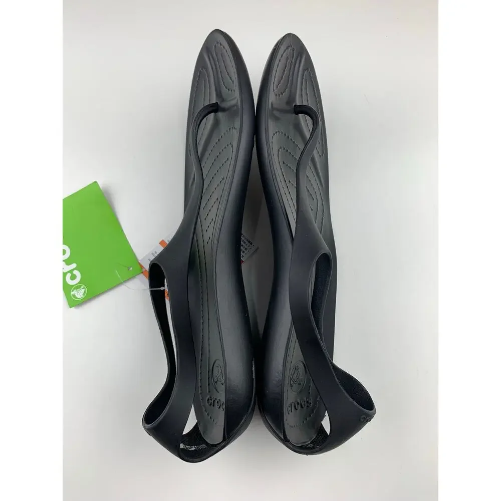 New Crocs Sexi Flip Sandals Slip On Black Sandals Thong 11354 Women's 11